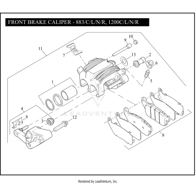 FRONT BRAKE CALIPER - 883/C/L/N/R, 1200C/L/N/R