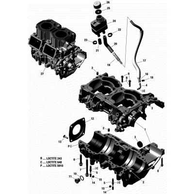 01- Crankcase  - 598 RS