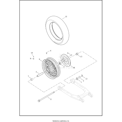 WHEELS, REAR, CAST - NON-ABS - XL883L, XL883N, XL1200CX, XL1200NS, XL1200X, XL1200XS