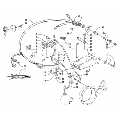 BATTERY, SOLENOID, AND CABLES