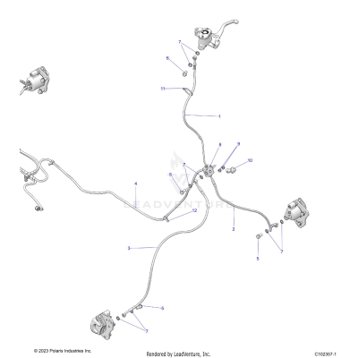 BRAKES, BRAKE LINES, FRONT - A20S6E57A1/3A1 (C102357-1)