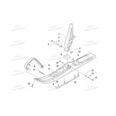 SKI AND SPINDLE ASSEMBLY