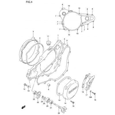 CRANKCASE COVER- WATER PUMP