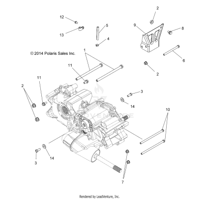 DRIVE TRAIN, MAIN GEARCASE MOUNTING - A19SWE57B1 (49ATVGEARCASEMTGN14SP500)