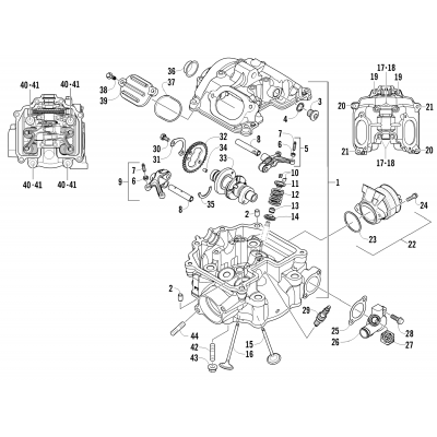 CYLINDER HEAD AND CAMSHAFT/VALVE ASSEMBLY