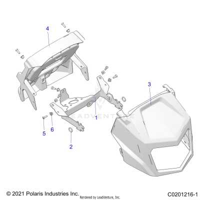 BODY, HEADLIGHT POD - A25SJR57AM (C0201216-1)