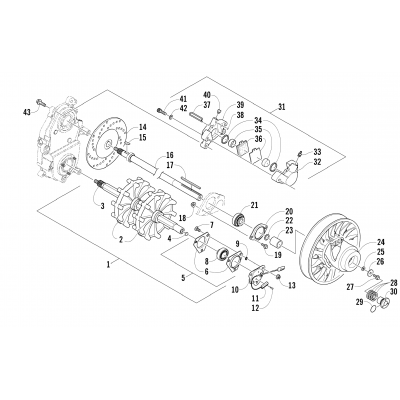 DRIVE TRAIN SHAFTS AND BRAKE ASSEMBLIES