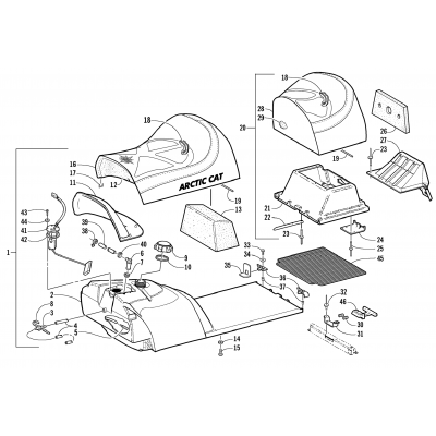 GAS TANK AND SEAT ASSEMBLY