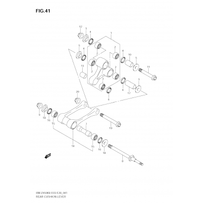 REAR CUSHION LEVER (RM-Z450 K8/K9)