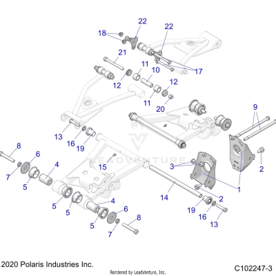 SUSPENSION, MIDDLE CONTROL ARM MOUNTING- A23S6E57F1/FK (C102247-3)