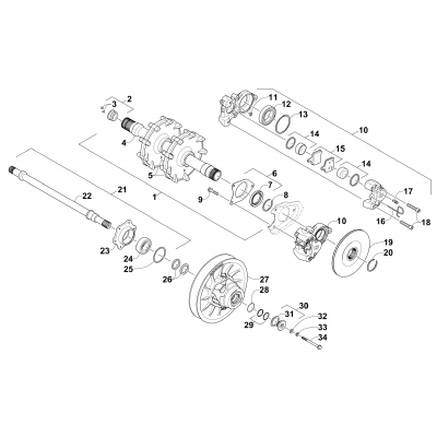 DRIVE TRAIN SHAFTS AND BRAKE ASSEMBLIES