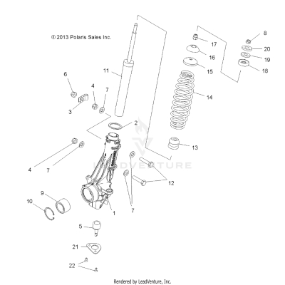 SUSPENSION, FRONT STRUT - A17DAH57A5 (49ATVSTRUT14SP325)