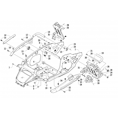 FRONT FRAME AND FOOTREST ASSEMBLY