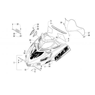 HOOD AND WINDSHIELD ASSEMBLY