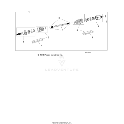 DRIVE TRAIN, REAR HALF SHAFT - A17DAH57A5 (100511)