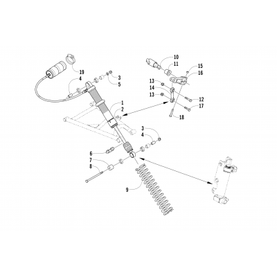 SHOCK ABSORBER AND SWAY BAR ASSEMBLY