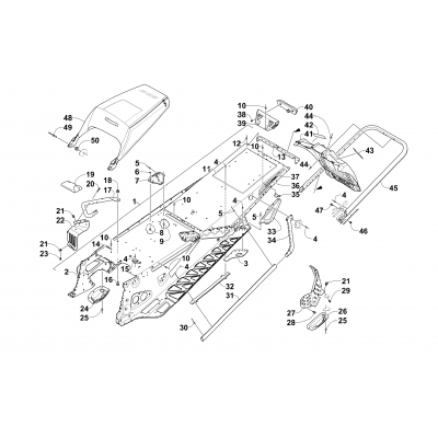 TUNNEL, REAR BUMPER, AND SNOWFLAP ASSEMBLY