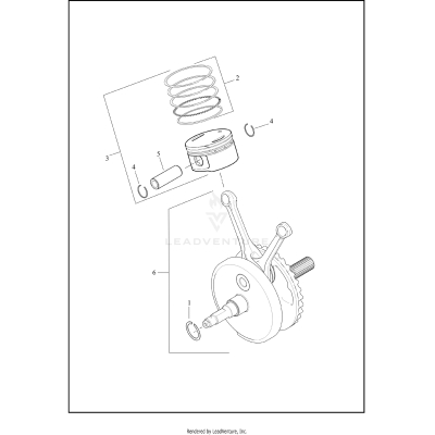 PISTONS & FLYWHEEL ASSEMBLY - TWIN CAM 103™