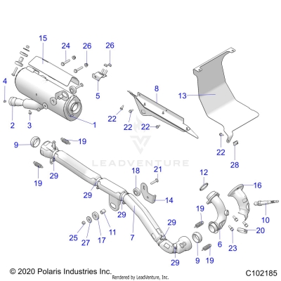 ENGINE, EXHAUST - A20SDE57F1/S57C5/E5 (C102185)