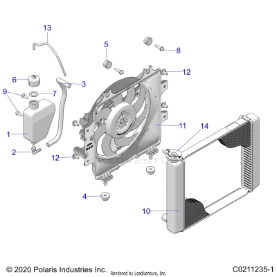 ENGINE, COOLING SYSTEM, RADIATOR, FAN & OVERFLOW BOTTLE - A25SEE57CY/EY (C0211235-1)