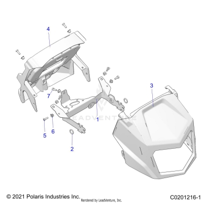 BODY, HEADLIGHT POD - A24SXR95AM (C0201216-1)
