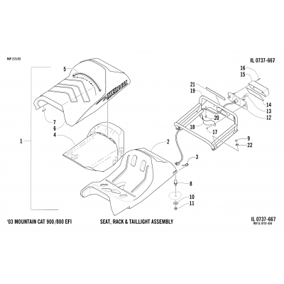 SEAT, RACK, AND TAILLIGHT ASSEMBLY