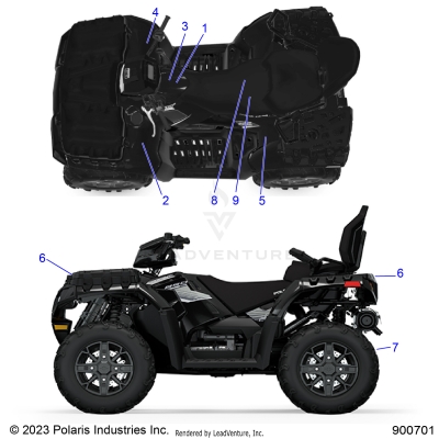 BODY, DECALS STANDARD - A25SYE85AL (900701-01)
