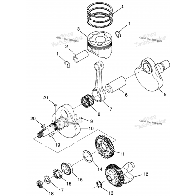 Crankshaft & Piston Scrambler 500