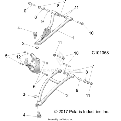 SUSPENSION, FRONT A-ARMS - A19SXE95FR (C101358)