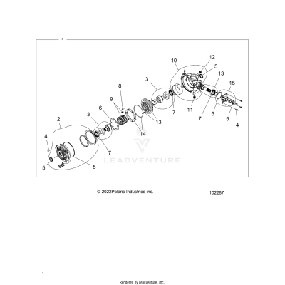 DRIVE TRAIN, FRONT GEARCASE INTERNALS - A25SVA85A4 (102287)