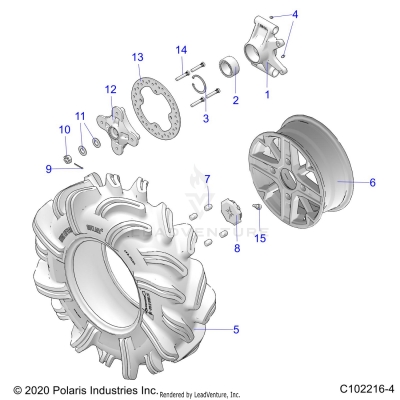 WHEELS, REAR and HUB - A20SXM95AL/CAL (C102216-4)