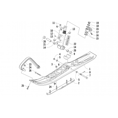 SKI AND SPINDLE ASSEMBLY