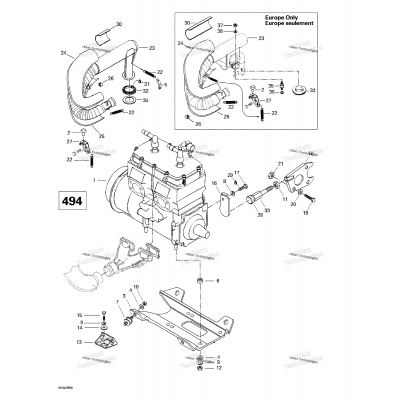 Engine Support And Muffler (494)