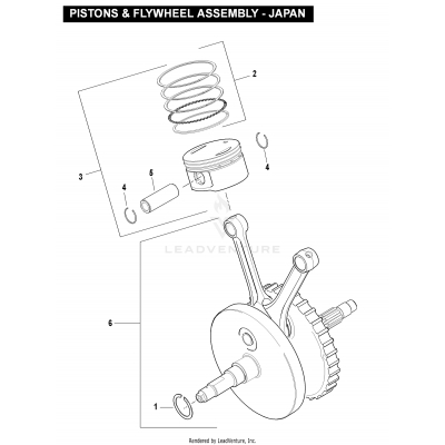 PISTONS & FLYWHEEL ASSEMBLY - JAPAN