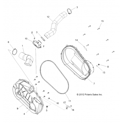 Drive Train, Clutch Cover & Ducting