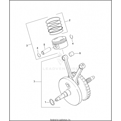 PISTONS & FLYWHEEL ASSEMBLY - TWIN CAM 88™