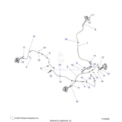 BRAKES, BRAKE LINES - A23SEA57A1/A3/A6/A9 (C102526)
