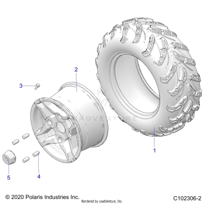 WHEELS, REAR TIRE - A24SJE57AX (C102306-2)