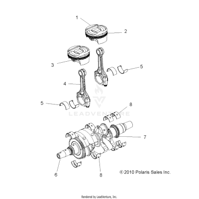ENGINE, CRANKSHAFT and PISTON - A17DCE87AU (49RGRPISTON11RZR875)