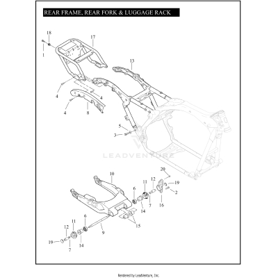 REAR FRAME, REAR FORK & LUGGAGE RACK