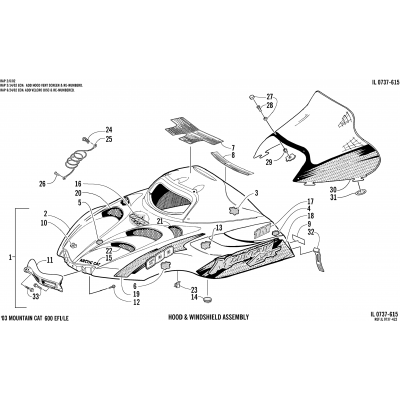 HOOD AND WINDSHIELD ASSEMBLY