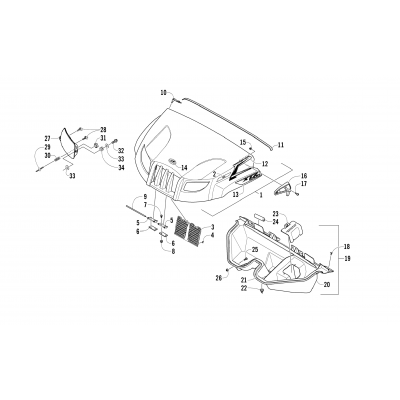 HOOD AND HEADLIGHT ASSEMBLY