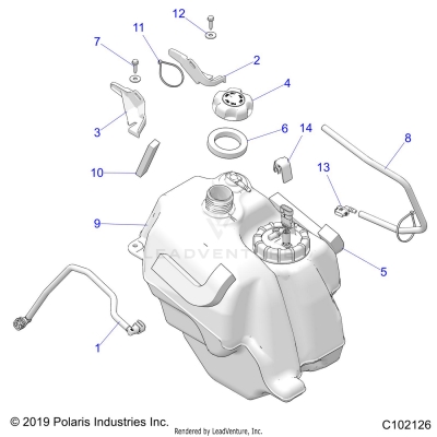 BODY, FUEL TANK ASM. - A20SEF57C1/S57C1/C2/C5/C9/CK/CY/F1/F2/E1/E2/E5/EK (C102126)