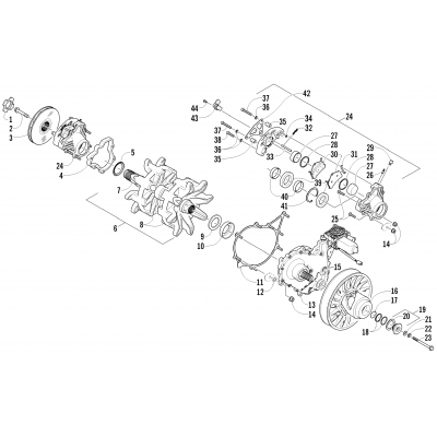 DRIVE TRAIN SHAFT AND BRAKE ASSEMBLIES