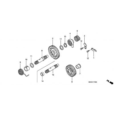 KICK STARTER SPINDLE