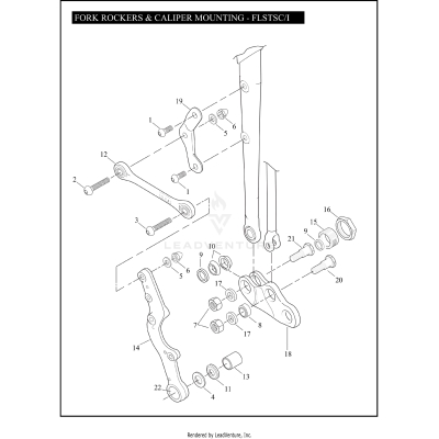 FORK ROCKERS & CALIPER MOUNTING - FLSTSC/I