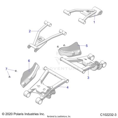 SUSPENSION, REAR CONTROL ARMS - A25SDE57P2 (C102232-3)
