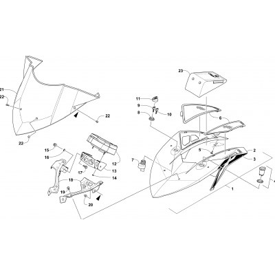 WINDSHIELD AND INSTRUMENTS ASSEMBLIES