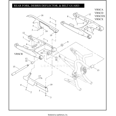 REAR FORK, DEBRIS DEFLECTOR, & BELT GUARD