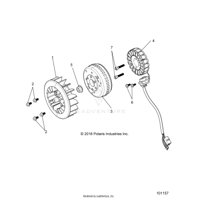 ENGINE, STATOR and FLYWHEEL - A17HAA15N7 (101157)